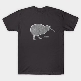 Kiwi Bird with Common and Latin Names - animal ink design T-Shirt